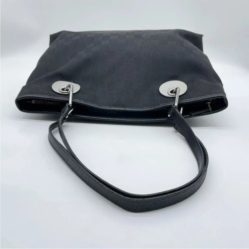Gucci eclipse black canvas tote bag